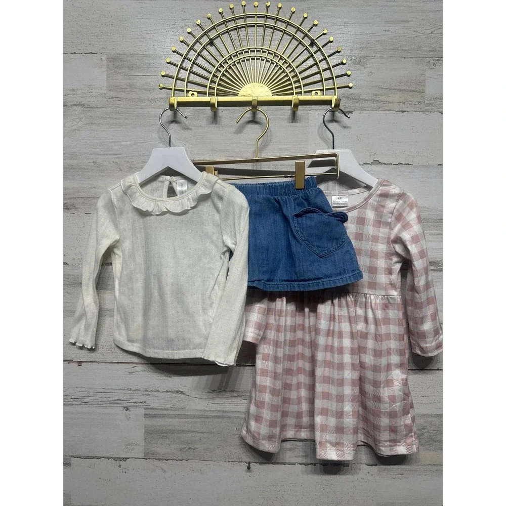 Carters‎ H&M Toddler Girl Clothing Bundle 2T/3T Pink White Blue Gingham EUC